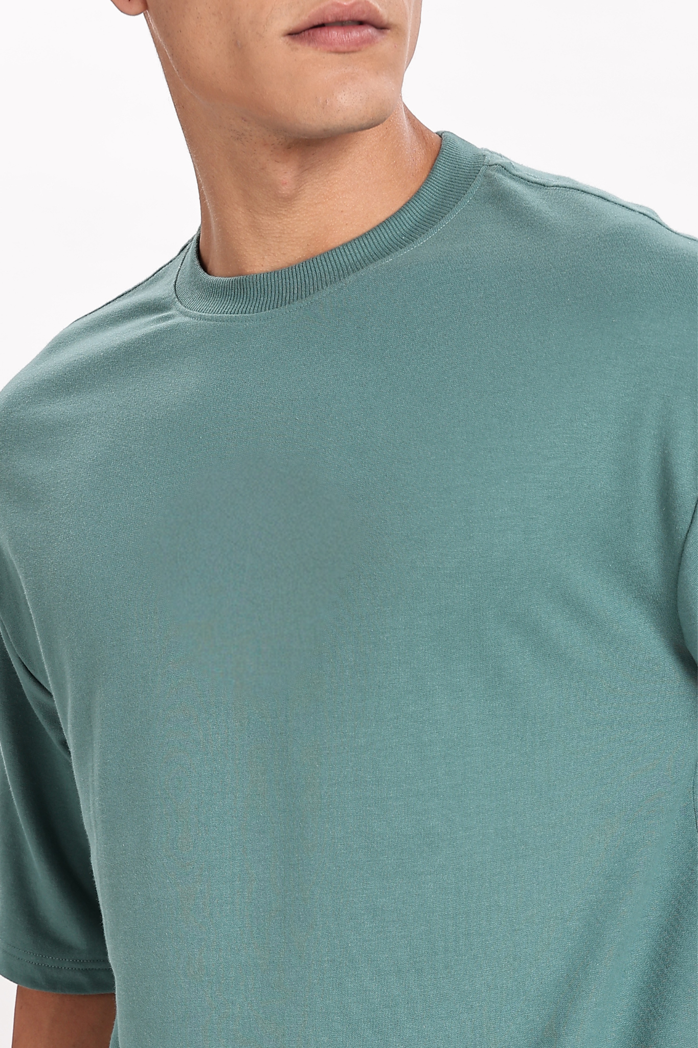 Bottle Green Basic Oversize T-Shirt