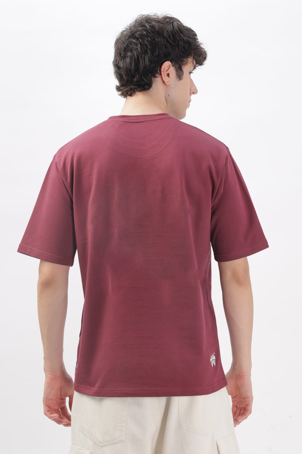 ONION MAROON Plain Oversized Basic T-shirt