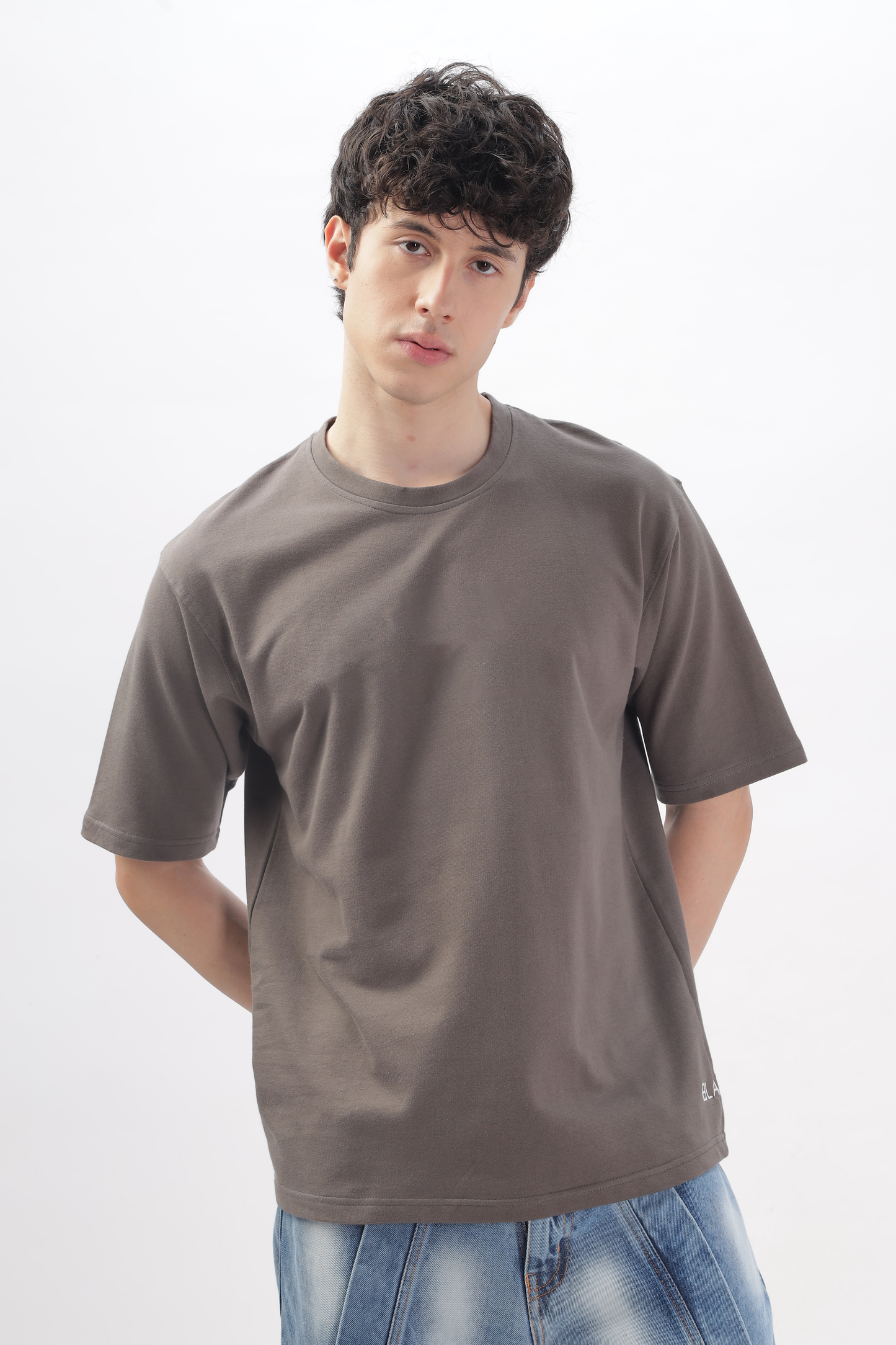 STREET GREY Plain Oversized Basic T-shirt