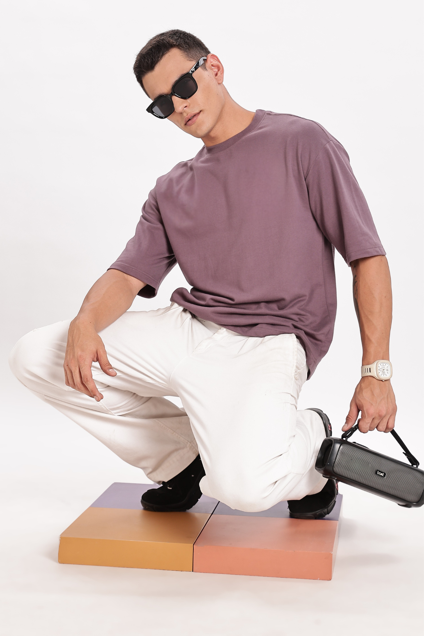 Dark Purple Basic Oversizes T-Shirts