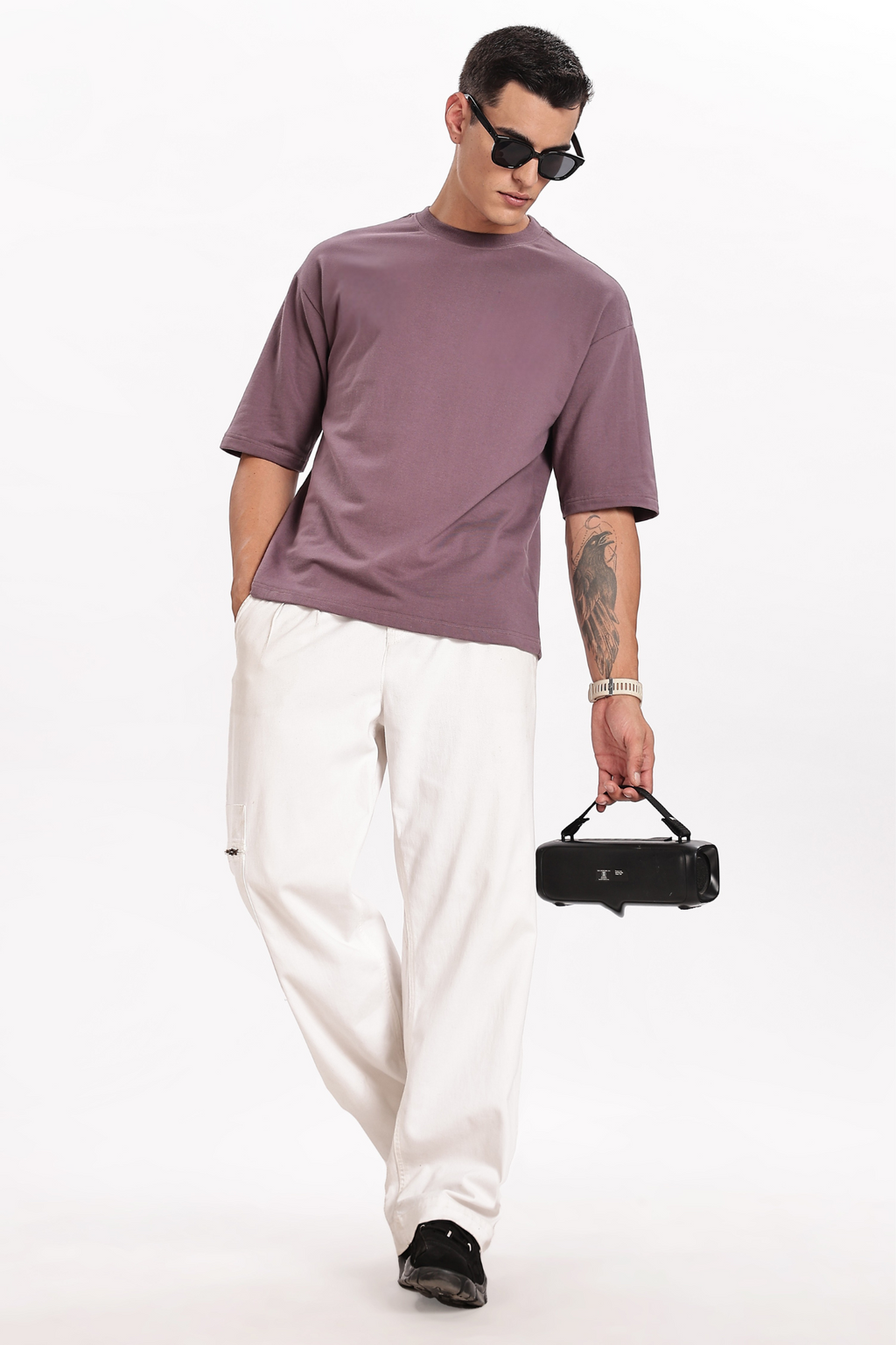 Dark Purple Basic Oversizes T-Shirts
