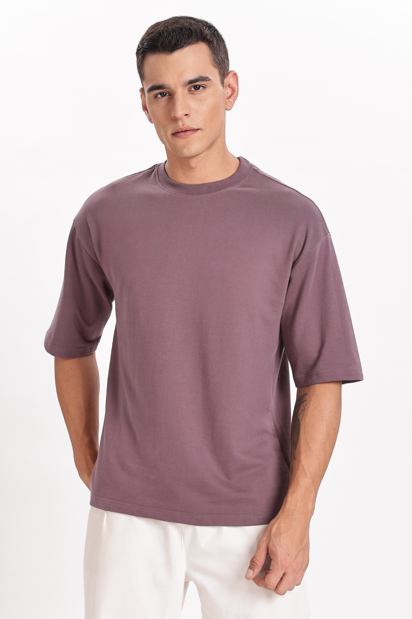 Dark Purple Basic Oversizes T-Shirts