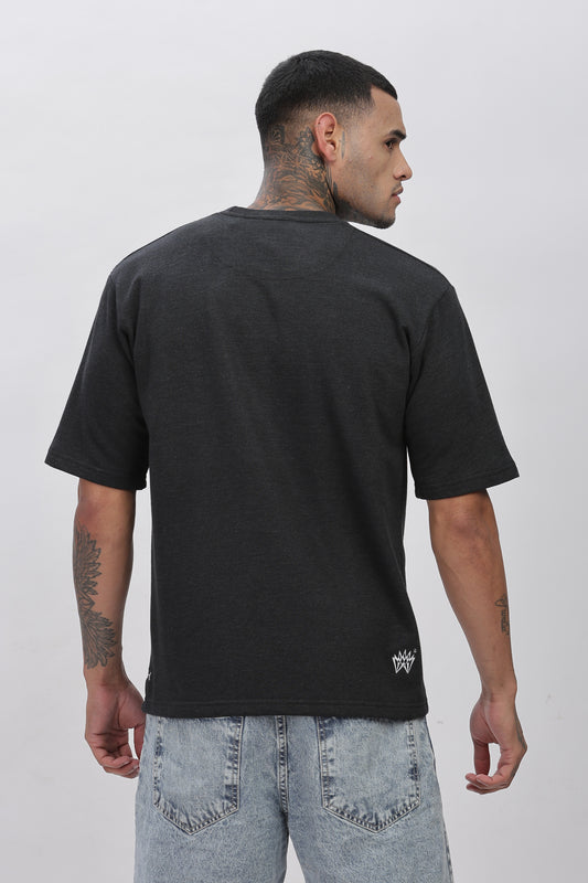 CARBON MILANGE Plain Oversized Basic T-shirt