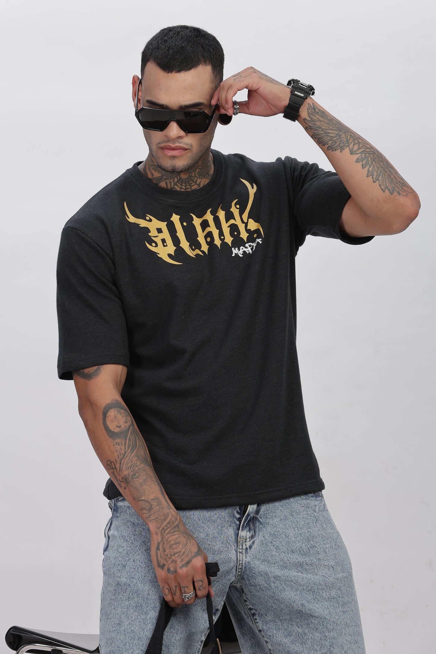 Mafia - Gold Simmer Print Oversized T-shirts