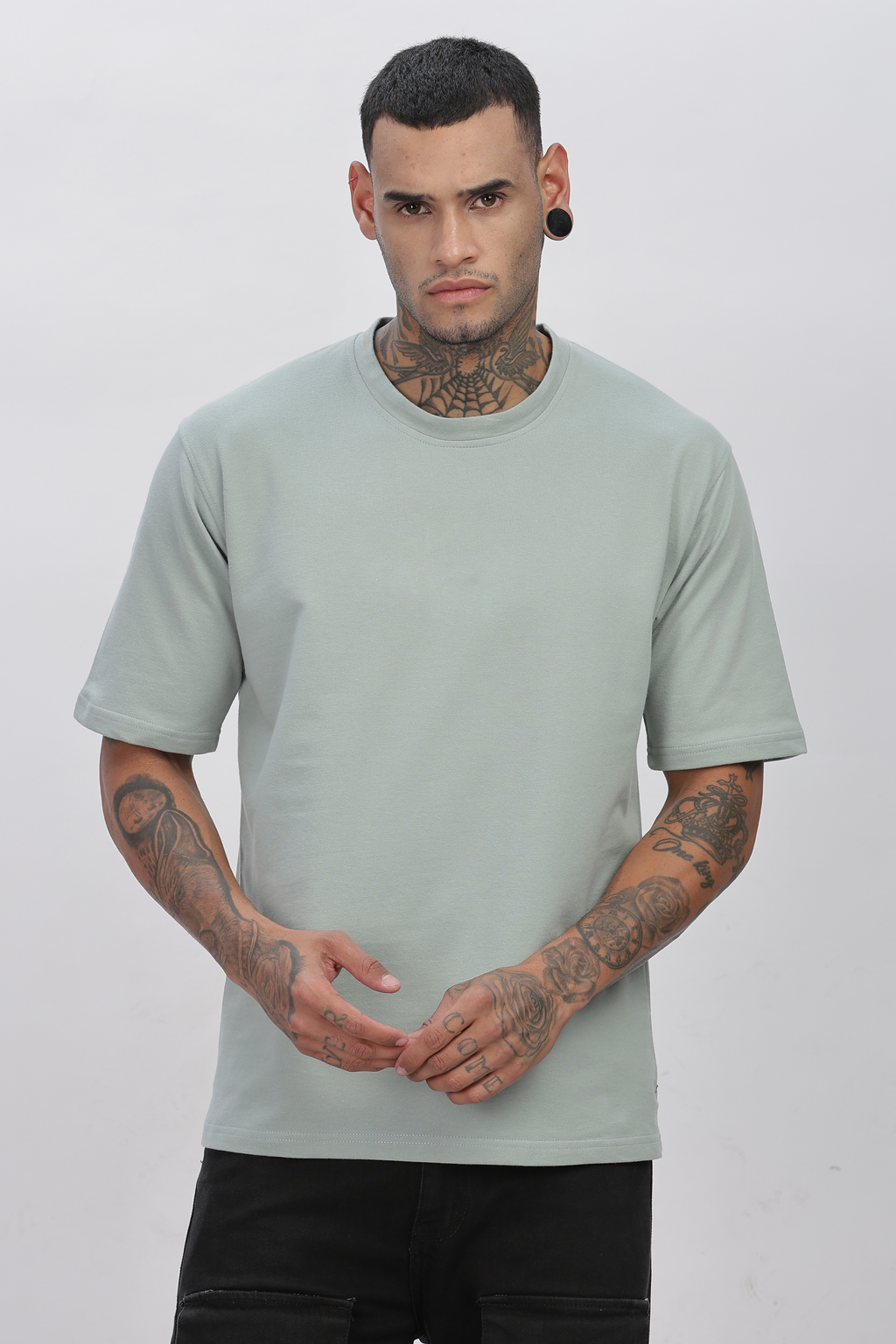 DARK BLUE SURF Plain Oversized Basic T-shirt