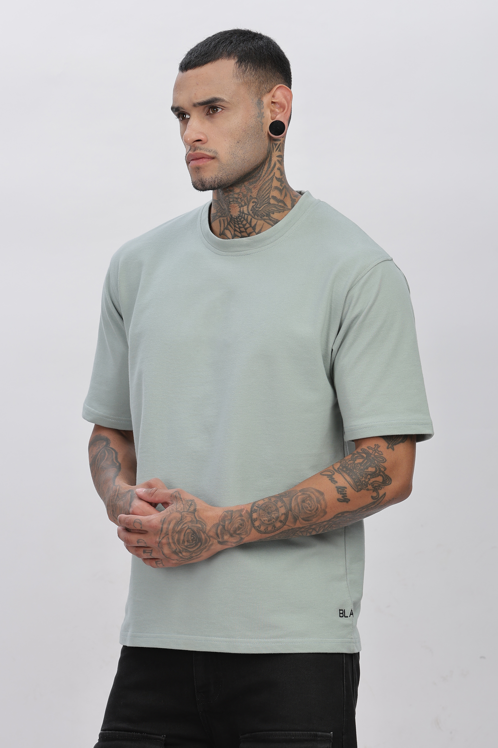 DARK BLUE SURF Plain Oversized Basic T-shirt